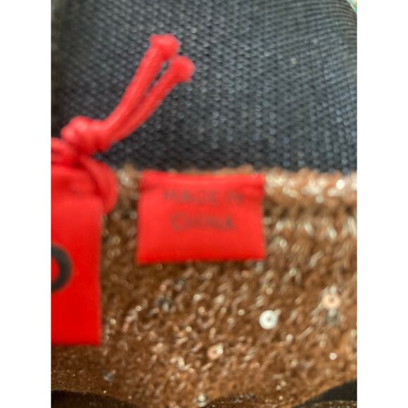 NWT Hugo Boss Womens Gold Glitter Knit Pants Sz L . Lurex - Picture 6 of 12